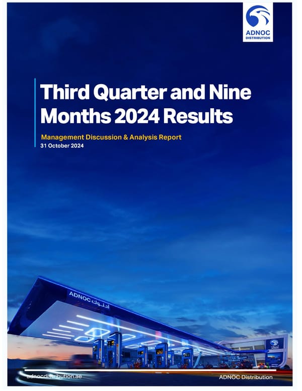 Third Quarter and Nine Months 2024 Results - Page 1